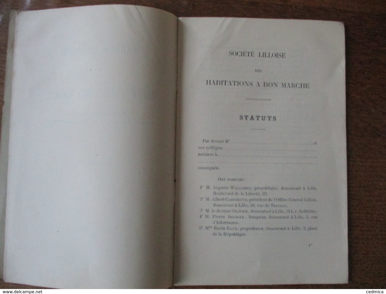 SOCIETE LILLOISE DES HABITATIONS A BON MARCHE STATUTS 1897  24 PAGES - Documentos Históricos