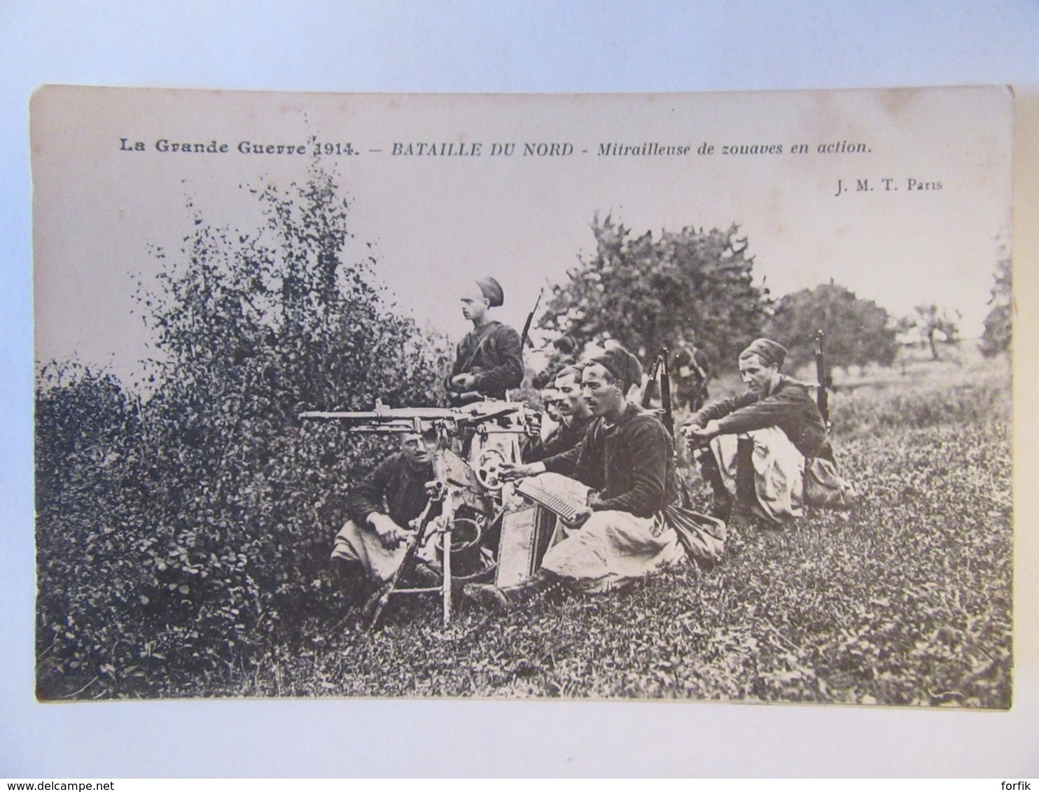 Guerre 14-18 - Guerre De 1914 - Bataille Du Nord - Mitrailleuse De Zouaves En Action - Carte Animée, Circulée - War 1914-18