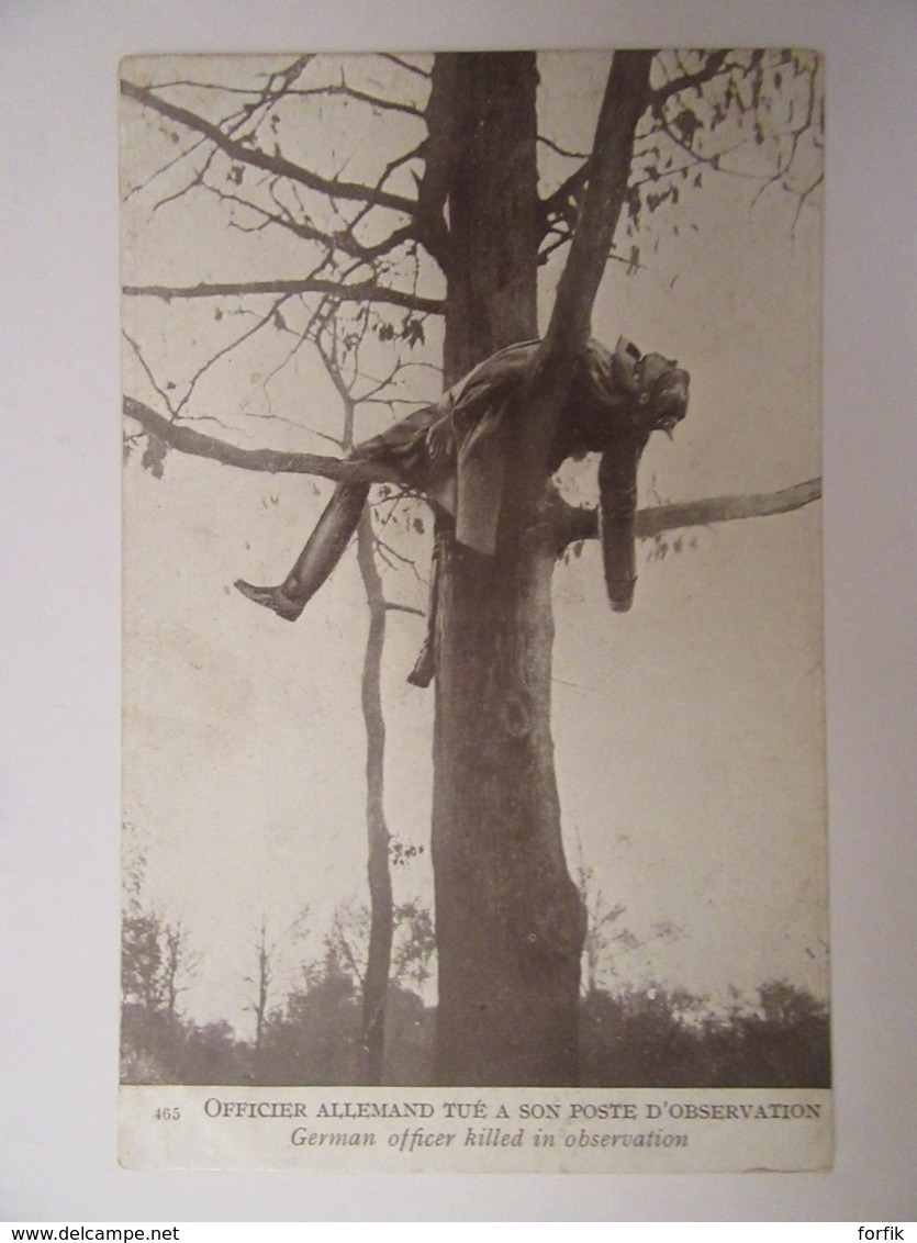 Guerre 14-18 - Officier Allemand Tué à Son Poste D'Observation - Carte Circulée En 1915 - Guerre 1914-18