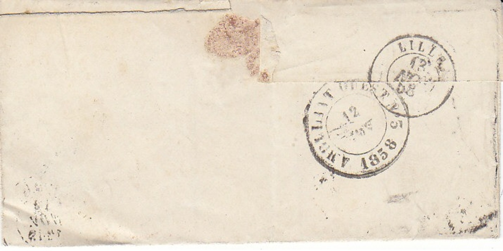 N° 11 Sur Lettre De 1858 D' Ypres Pour La France ,2 Scans - 1858-1862 Medaillen (9/12)