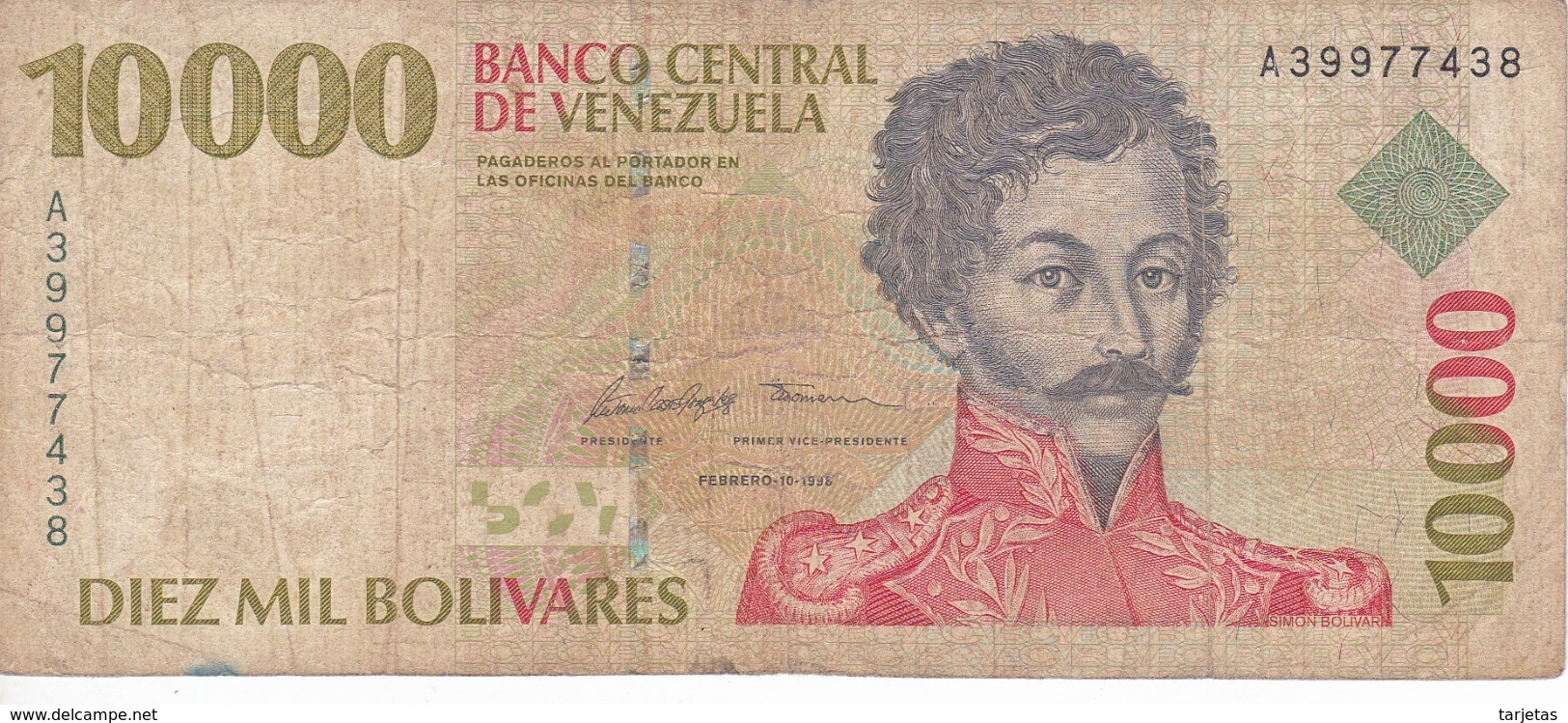 BILLETE DE VENEZUELA DE 10000 BOLIVARES DEL AÑO 1998 (BANKNOTE) - Venezuela