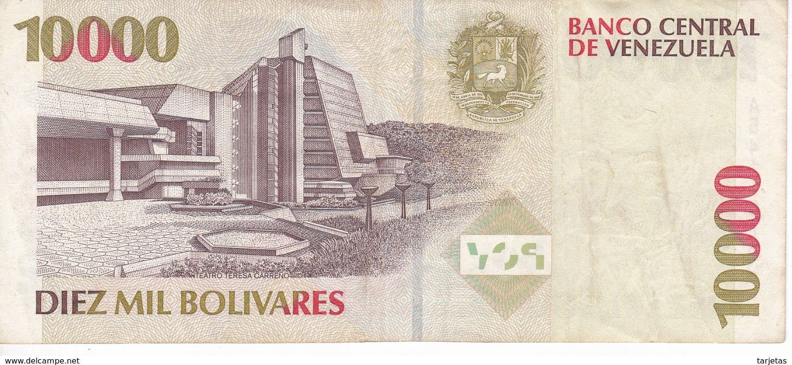 BILLETE DE VENEZUELA DE 10000 BOLIVARES DEL AÑO 1998 (BANKNOTE) - Venezuela
