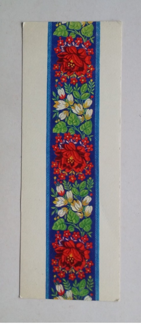 Bookmark-postcard Marque-page Carte Postale Embroidery Broderie Flowers Fleurs 1965 1 - Marcapáginas