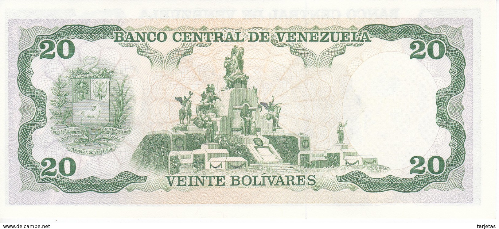 BILLETE DE VENEZUELA DE 20 BOLIVARES DEL AÑO 1990 SIN CIRCULAR  (BANKNOTE) UNCIRCULATED (BANKNOTE) - Venezuela