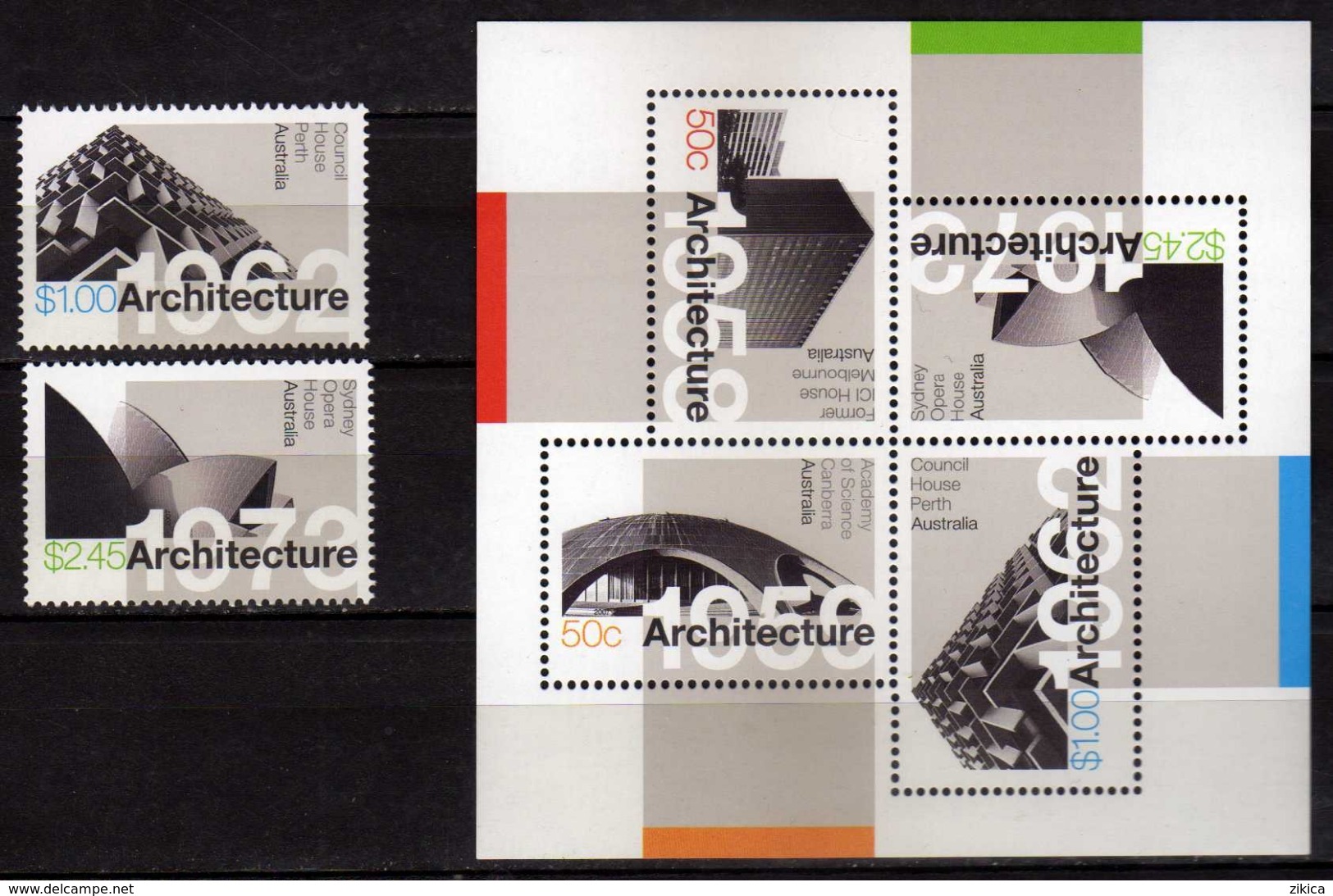 Australia 2007 Landmarks - Modernist Architecture.2 Stamps And S/S. Mint.MNH - Mint Stamps