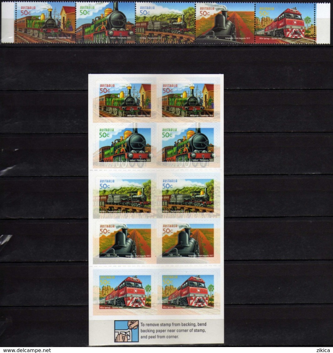 Australia 2004 The 150th Ann. Of Railways In Australia.stamps & Booklet ( Self Adhesive ).trains,locomotive. MINT.MNH. - Ongebruikt