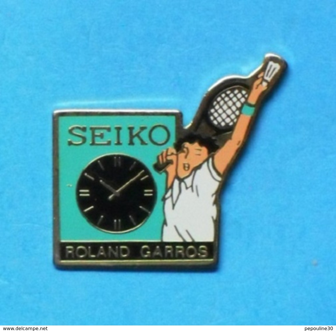 1 PIN'S  //   ** TENNIS / ROLAND GARROS / MONTRE SEIKO ** - Tennis