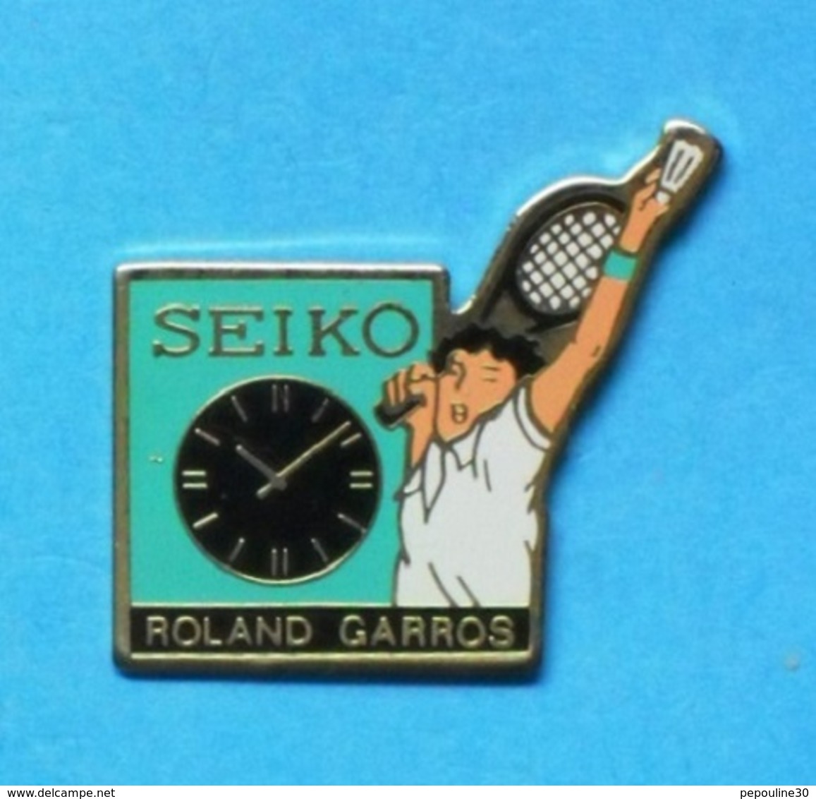 1 PIN'S  //   ** TENNIS / ROLAND GARROS / MONTRE SEIKO ** - Tennis