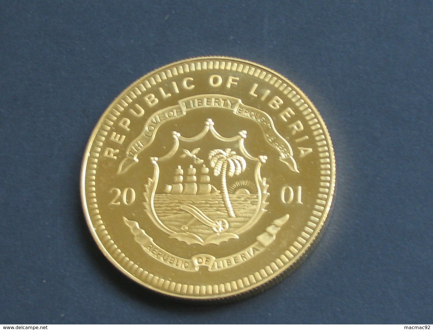 Médaille Republic Of Liberia 2001 - ECU - 5 Dollars  **** EN ACHAT IMMEDIAT **** - Essais Privés / Non-officiels