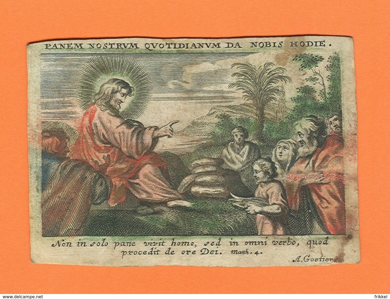 Holy Card Perkament Parchemin Vélin Pergamena (6 X 9cm) Santini Image Pieuse Religieuse A. Goetiers - Santini