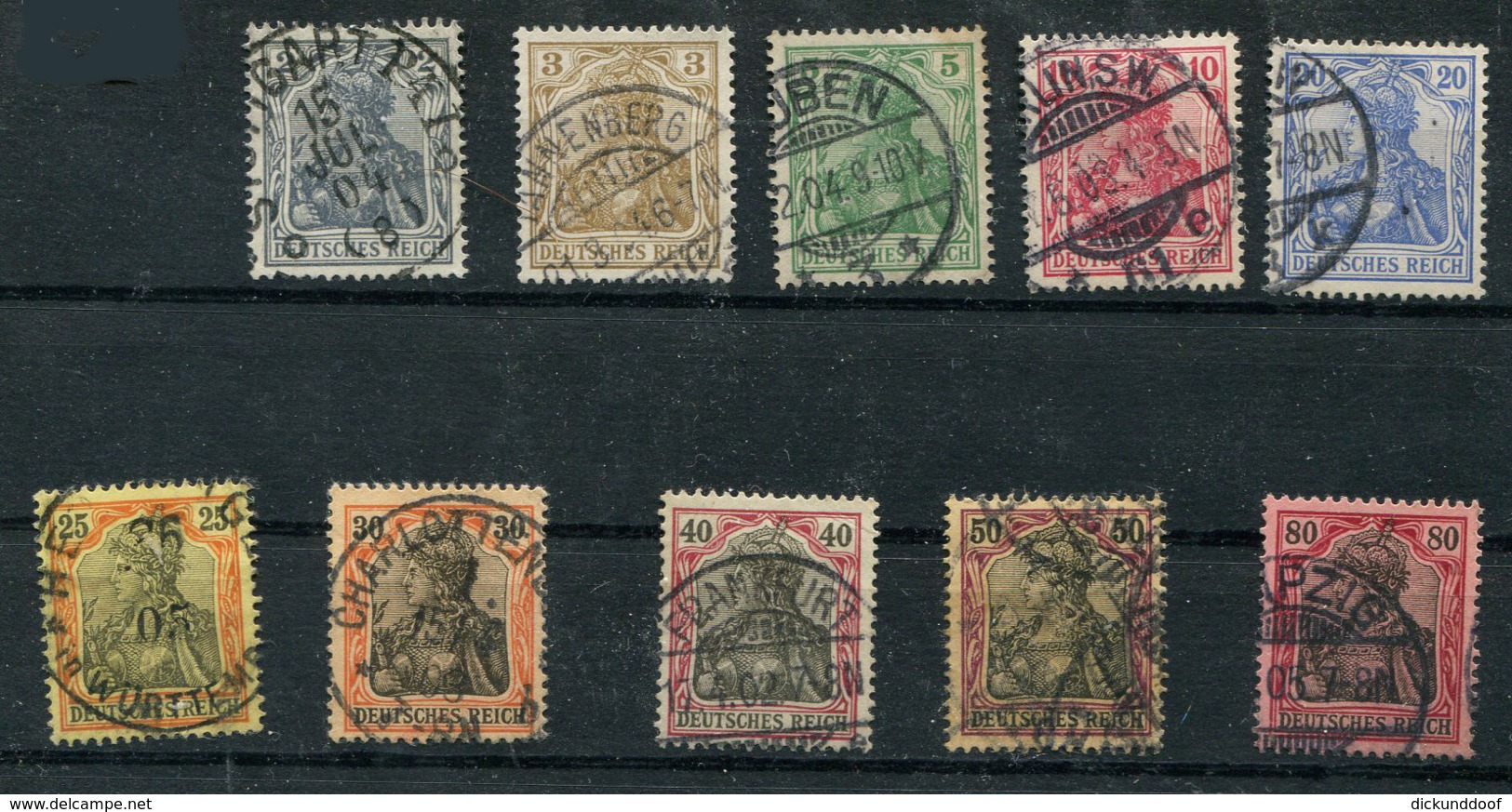 Deutsches Reich; Germania; 2 - 80 Pf; Mi. 68-77 Gestempelt / Used / Oblitéré - Gebraucht