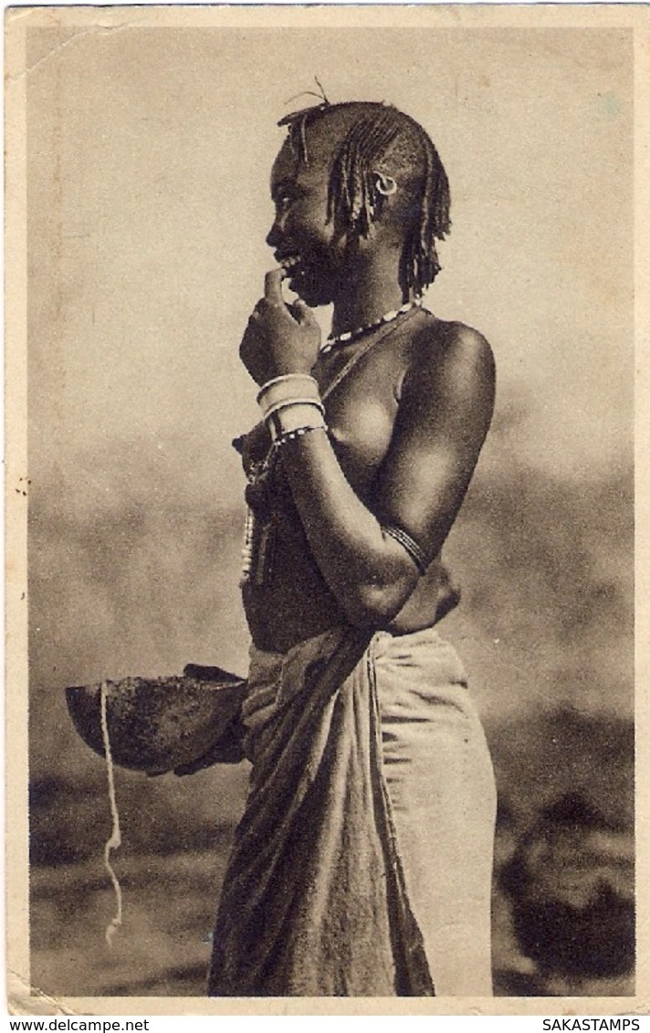1937-Eritrea Cartolina Costumi Africa Orientale Diretta In Italia Affrancata 10c. Soggetti Africani Annullo Dessie' Amar - Costumes
