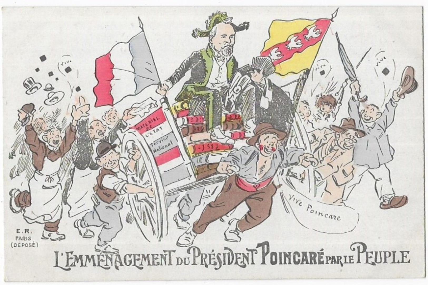 L' Emménagement Du Président Poincaré Par Le Peuple - Satirisch