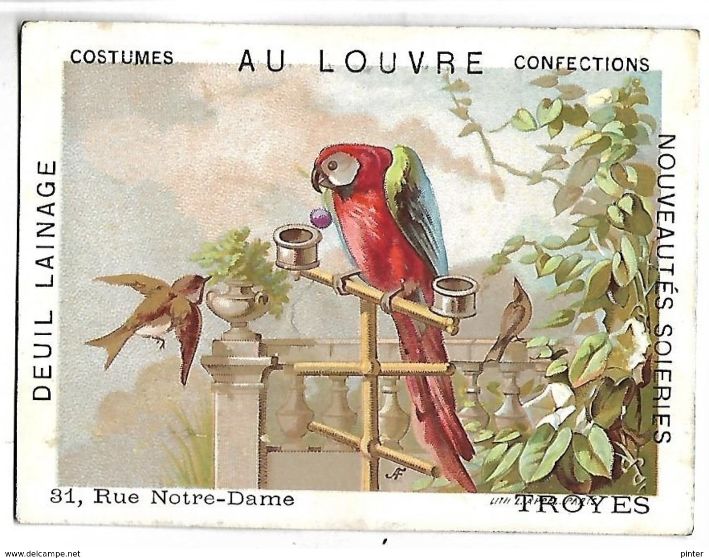 CHROMO - AU LOUVRE - TROYES - OISEAUX - Altri & Non Classificati