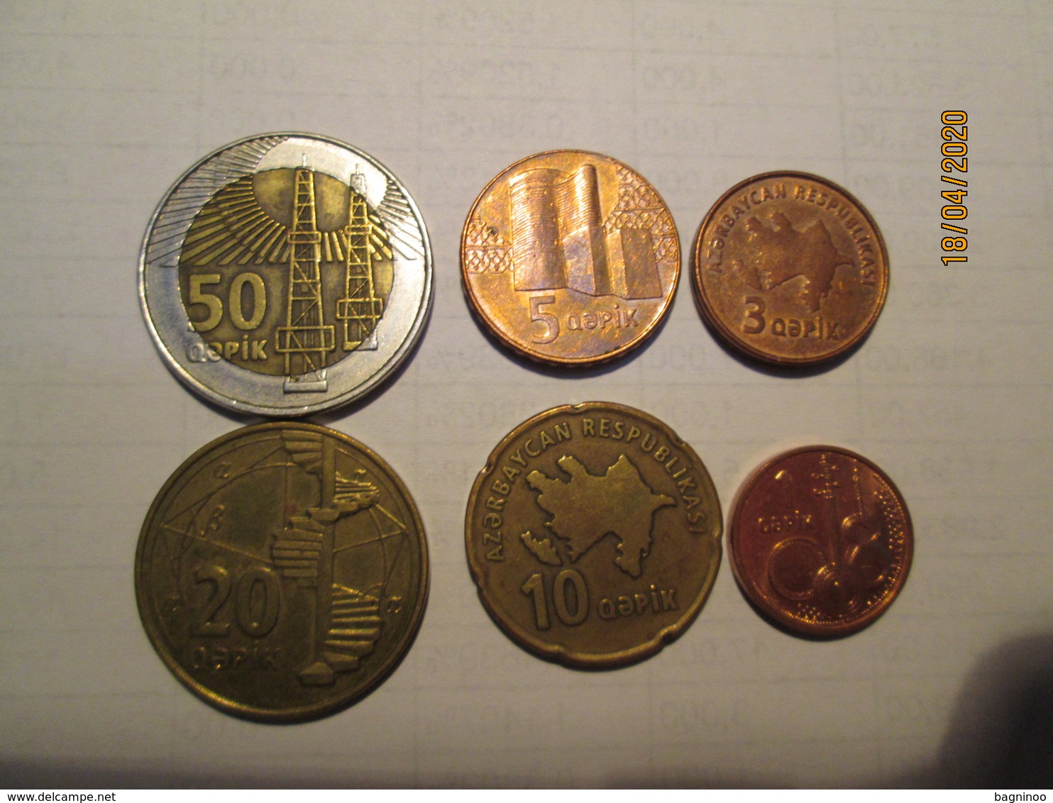 AZERBAIJAN 50 20 10 5 3 1 Qepik 6 Coins L 1 - Aserbaidschan