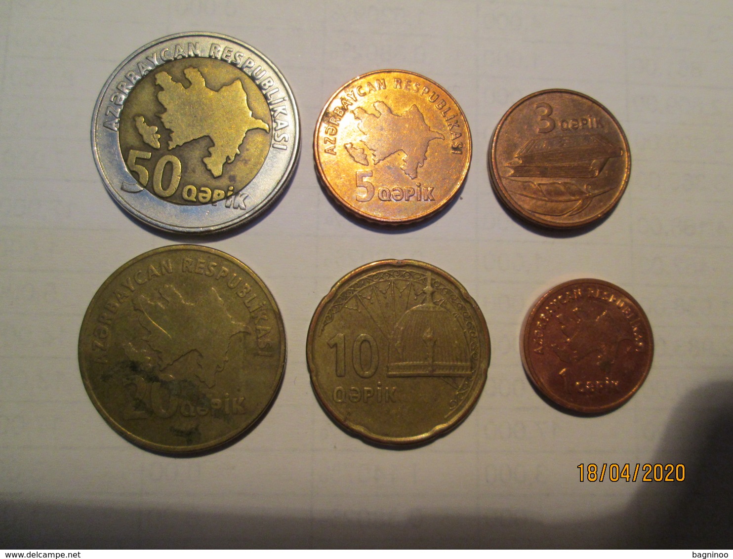 AZERBAIJAN 50 20 10 5 3 1 Qepik 6 Coins L 1 - Azerbaïdjan