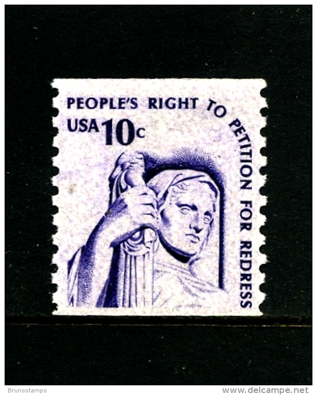 UNITED STATES/USA - 1975  10c. PEOPLE'S RIGHT TO PETITION FOR REDRESS COIL PERF. 10 VERT  MINT NH - Nuovi