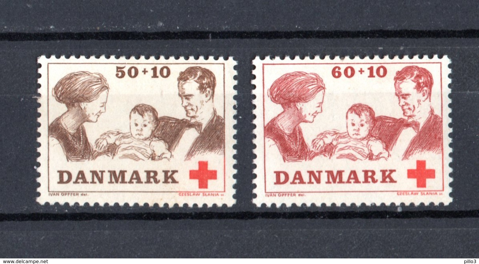 DANMARK :  CROCE  ROSSA E Famiglia Reale  -  2 Val.  MNH**  11.12.1969 - Nuovi