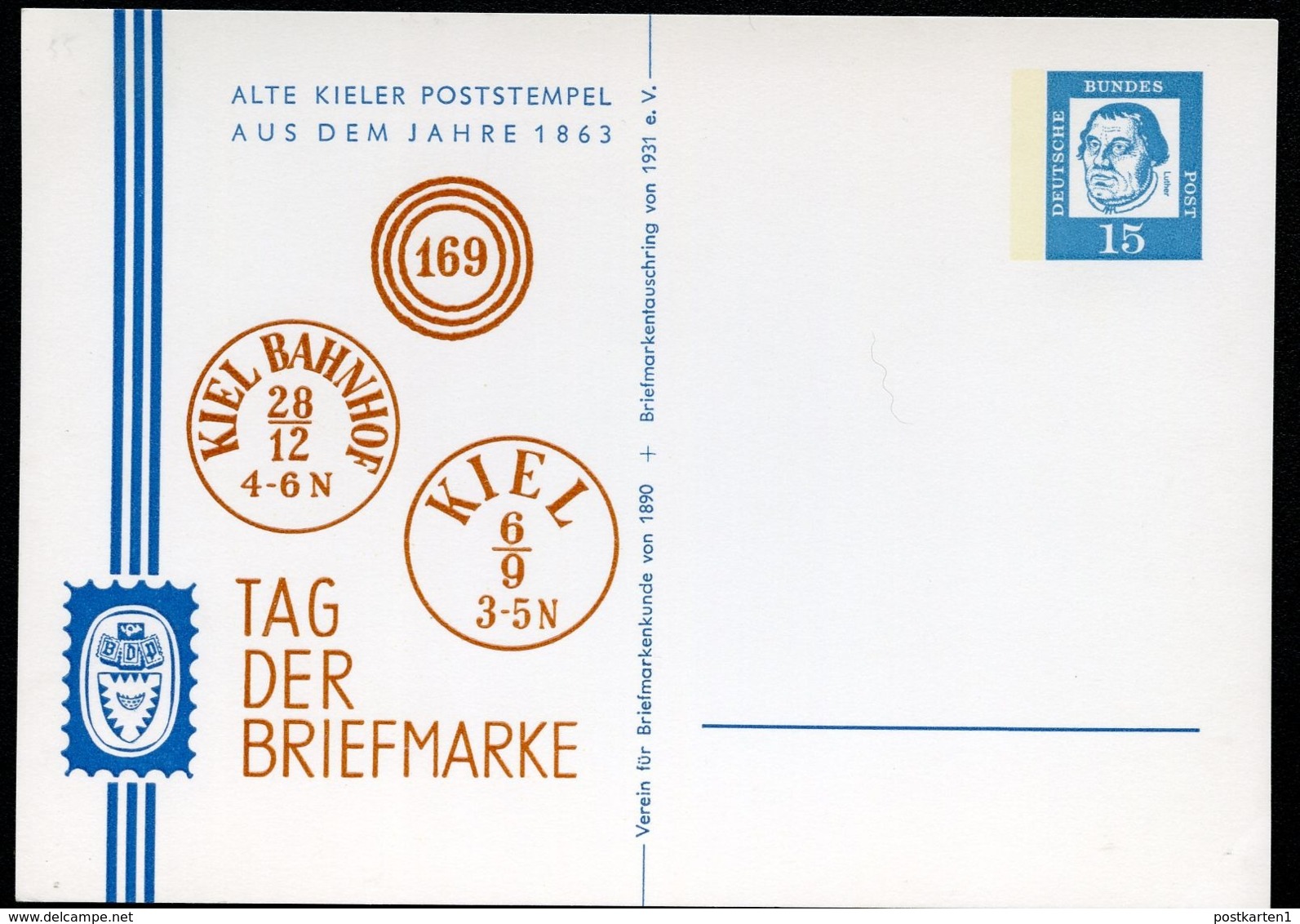 Bund PP29 B2/001 POSTSTEMPEL KIEL 1863  NGK 16,00 € - Private Postcards - Mint