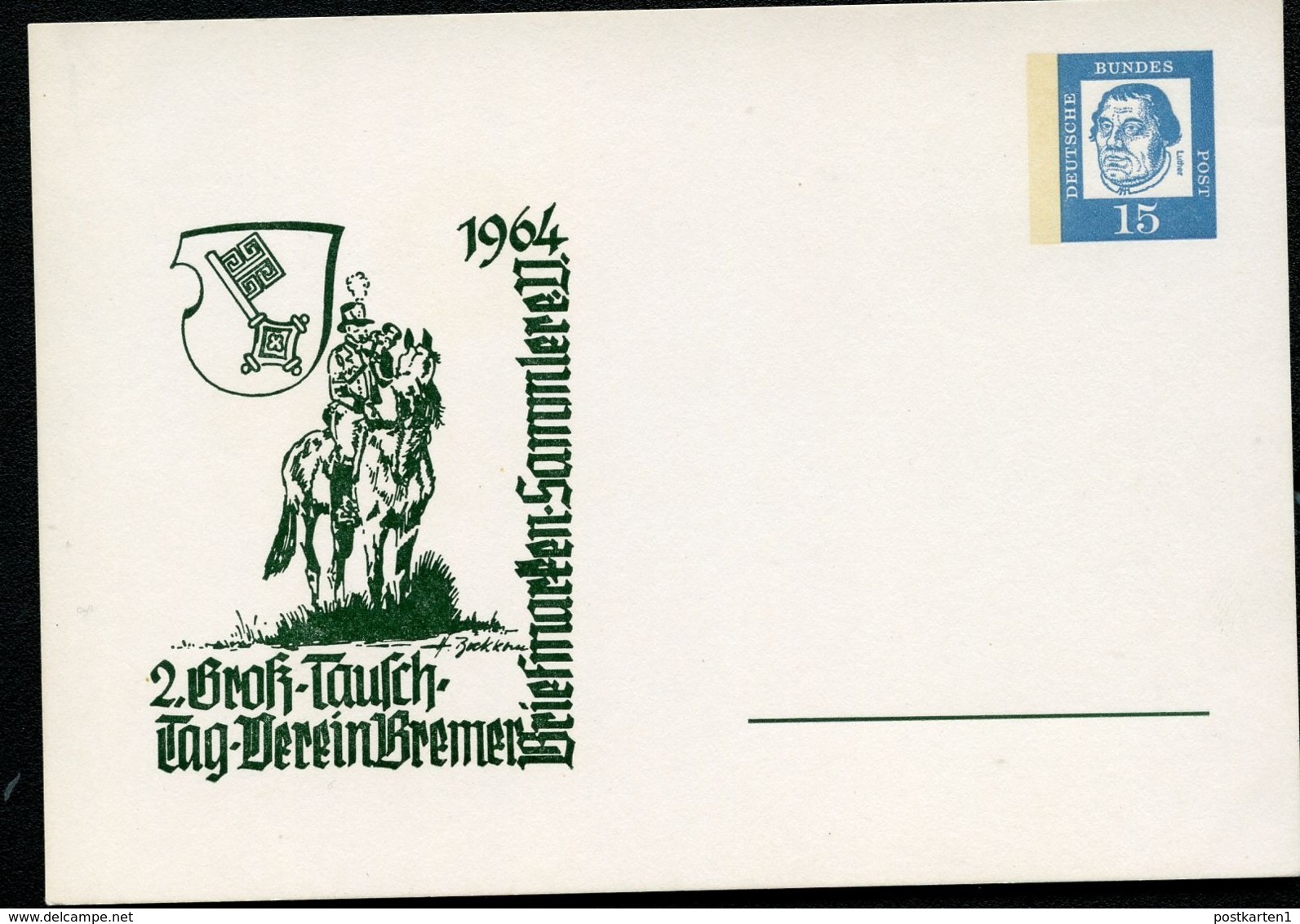 Bund PP29 C2/002-I BREMEN POSTILLION STADTWAPPEN 1964  NGK 7,00 € - Private Postcards - Mint