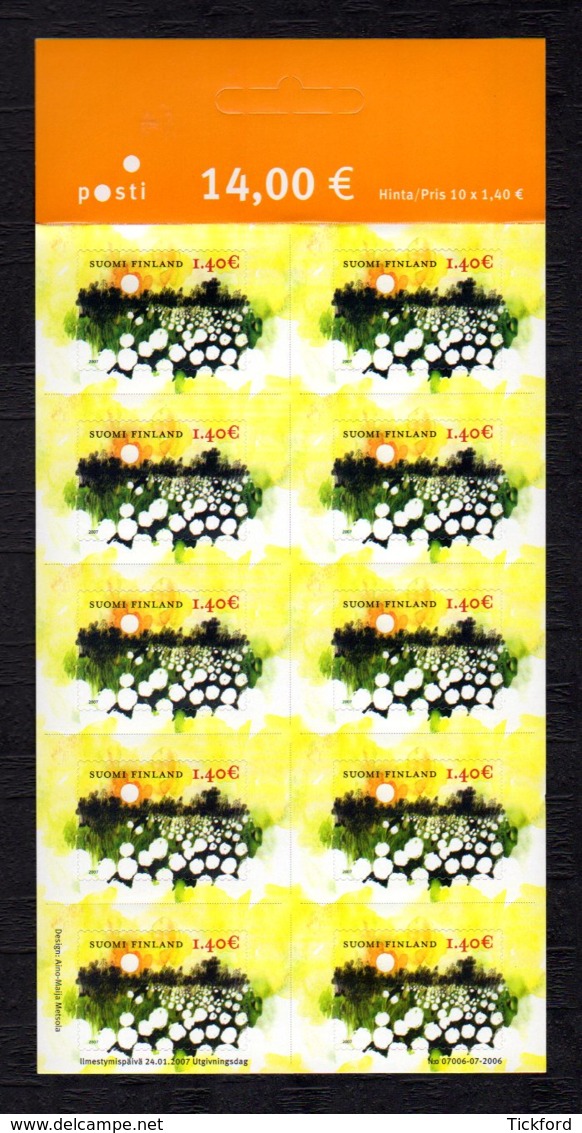 FINLANDE 2007 - Yvert N° 1801 - Facit 1835 - Neuf ** / MNH - FEUILLET 10 Valeurs - Coucher De Soleil - Markenheftchen