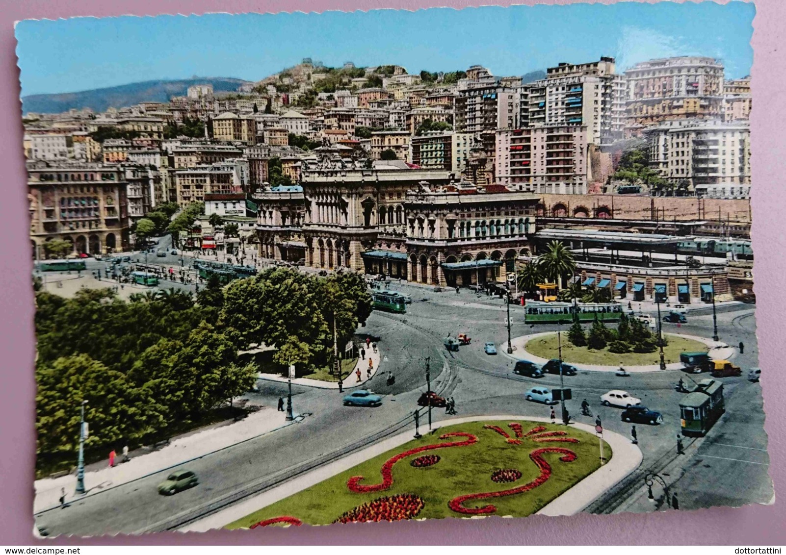 GENOVA - Piazza Verdi E Stazione Brignole - Tram, Train Station, Auto, Cars - Nv  L2 - Genova