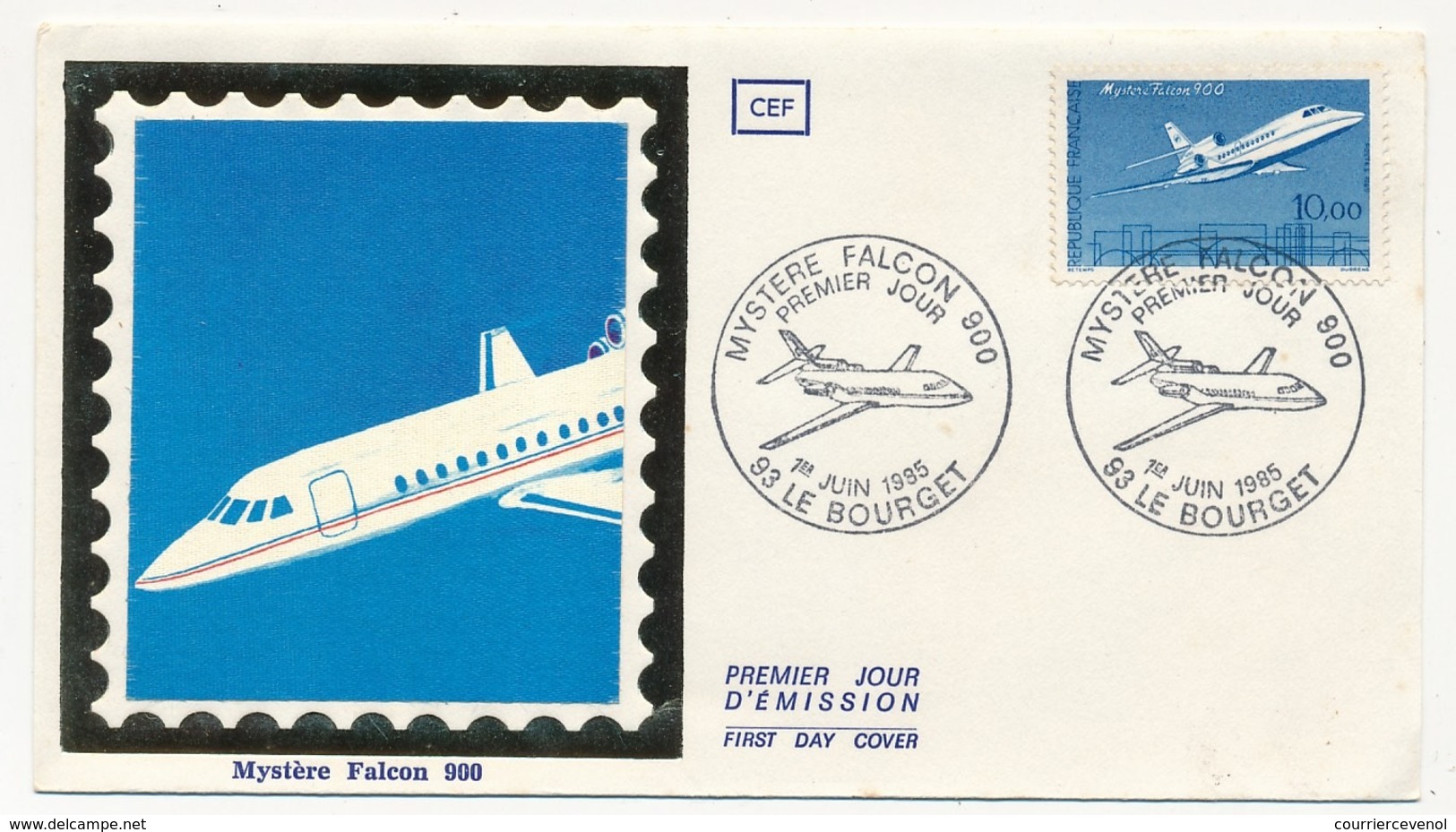 FRANCE - Enveloppe FDC - Mystère Falcon 900 - 93 LE BOURGET - 1er Juin 1985 - 1980-1989