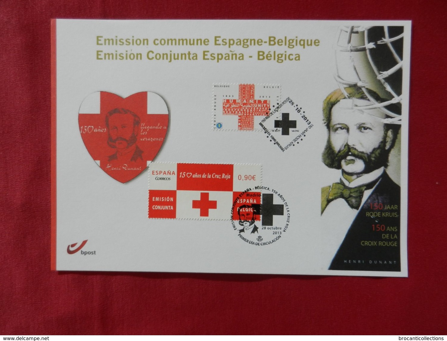 Carte 1er Jour-Belgique-émission Commune Avec L'Espagne(Croix Rouge) - Autres & Non Classés
