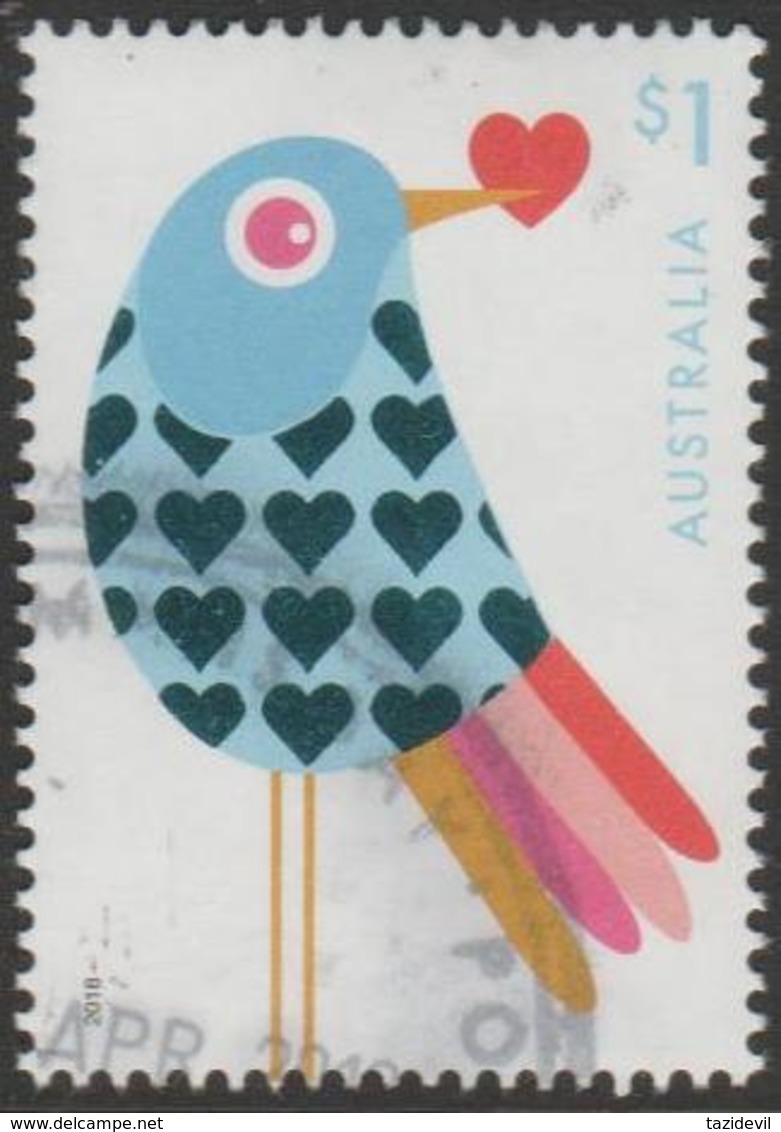 AUSTRALIA - USED 2018 $1.00 With Love - Embellished Blue Bird - Oblitérés