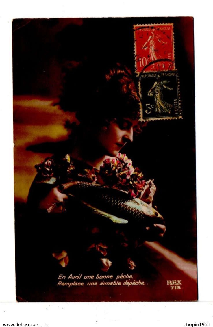 CPA - FRANCE - CACHET : QUIÉVRECHAIN (NORD) Sur Carte Postale Jeune Femme - 1877-1920: Période Semi Moderne