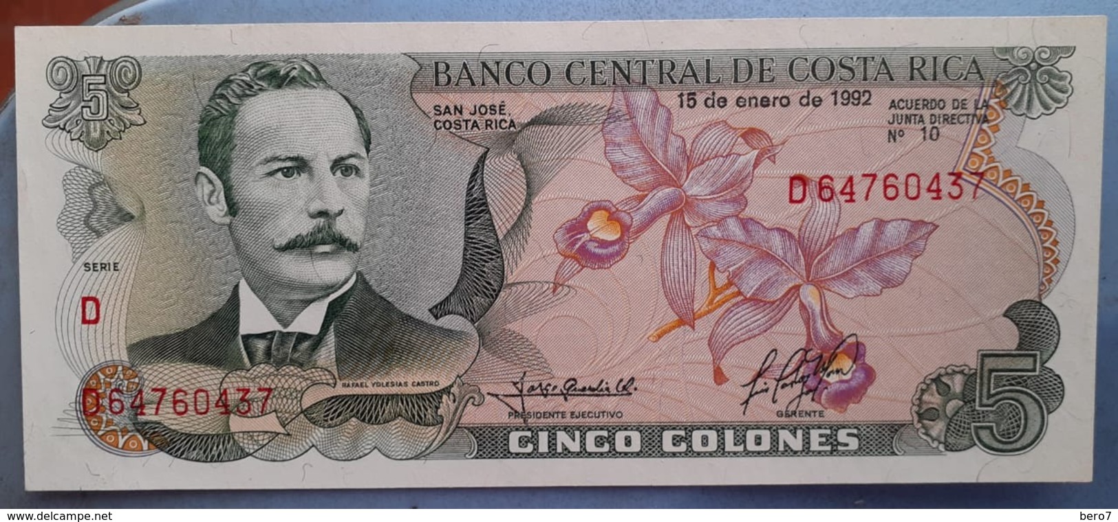 Costa Rica P-236e 5 Colones 1992 UNC - Costa Rica