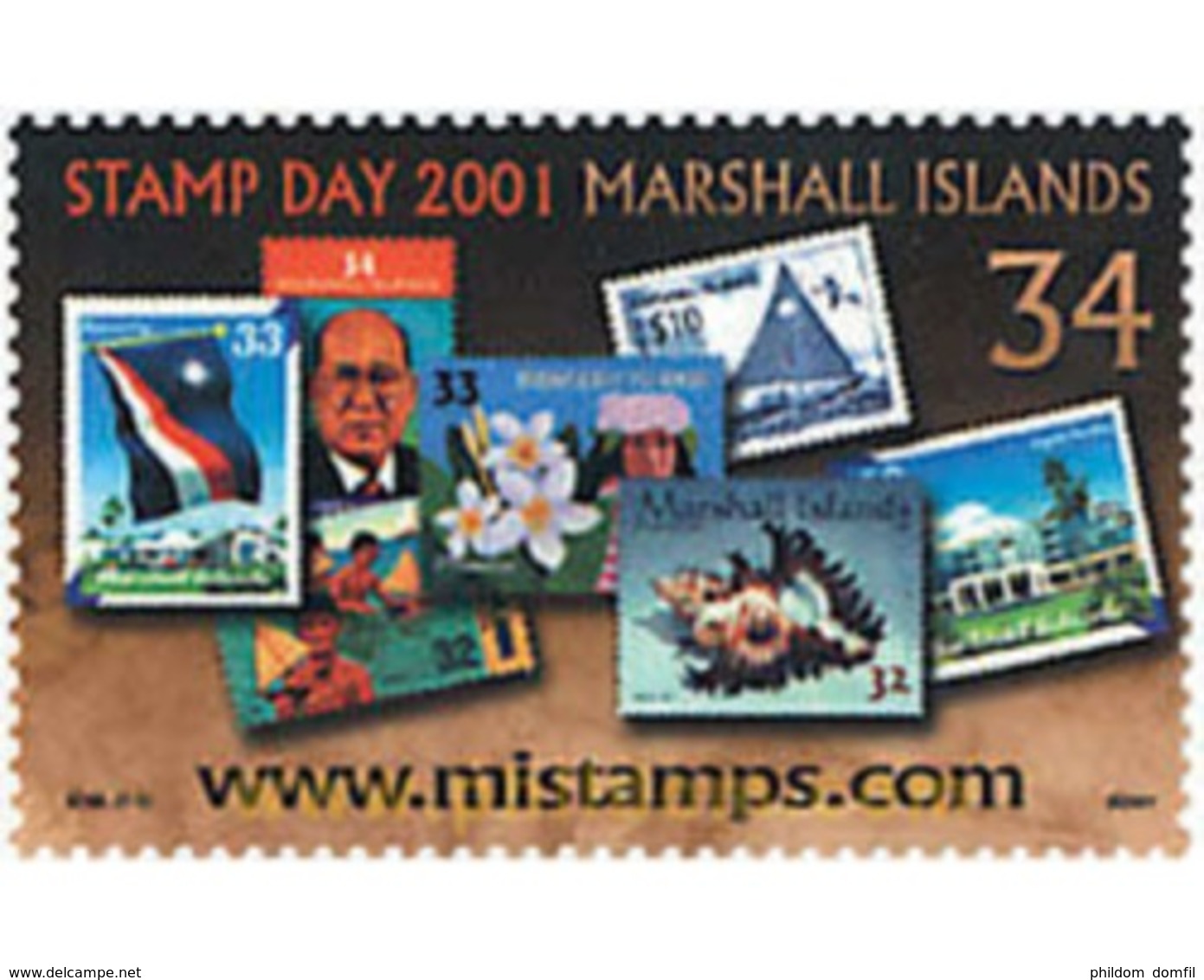 Ref. 95513 * MNH * - MARSHALL Islands. 2001. STAMP DAY . DIA DEL SELLO - Peces