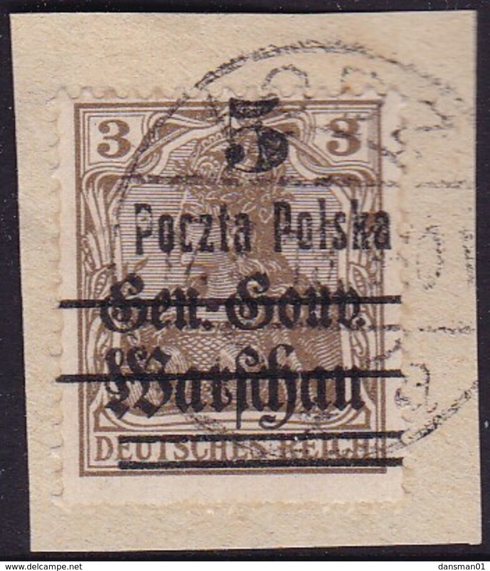 POLAND 1918 Provisional Ovpt Fi 9 B5 Used - Used Stamps