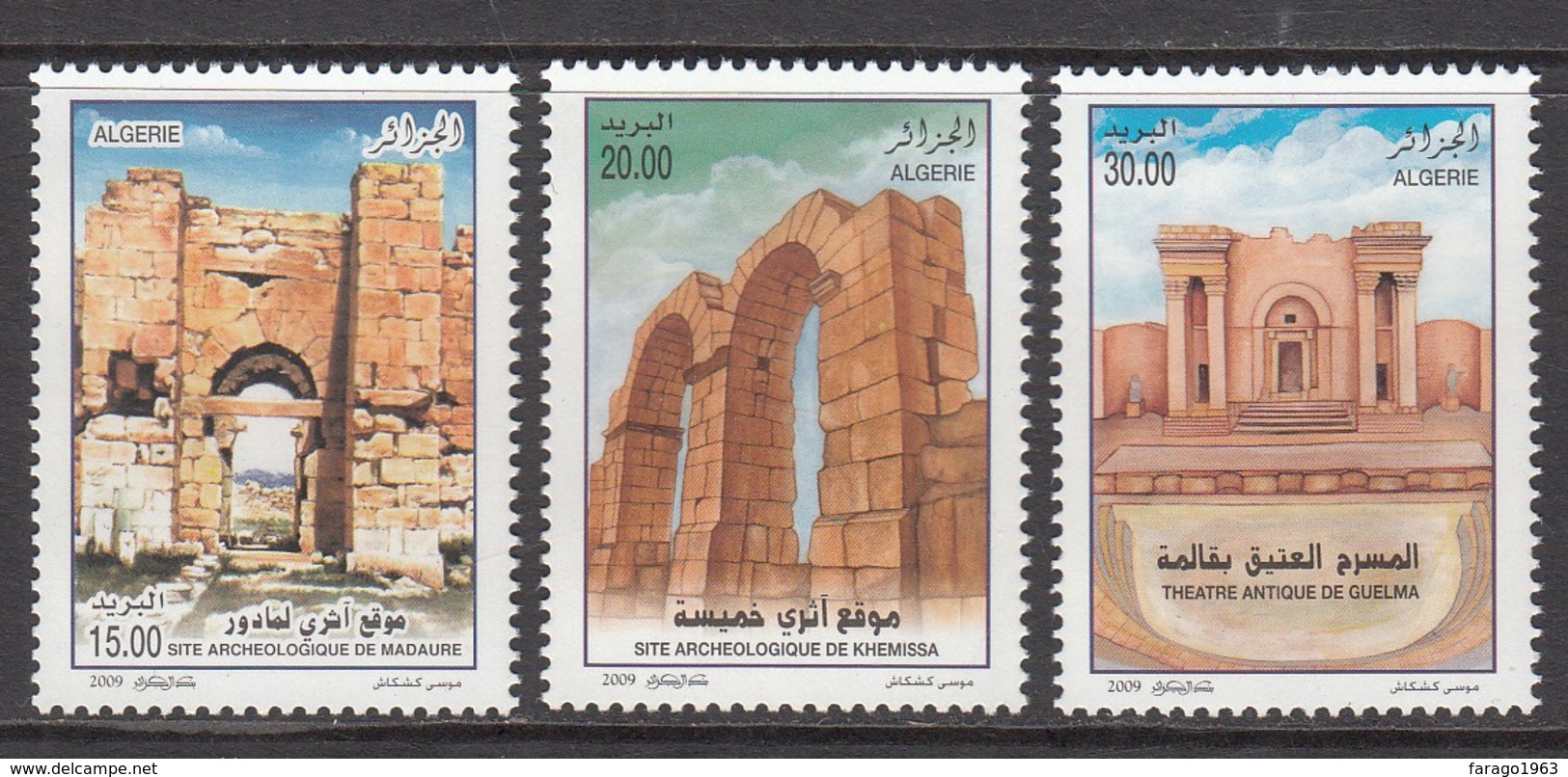 2009 Algeria Algerie Roman Archaeology  Complete Set Of 3 MNH - Argelia (1962-...)