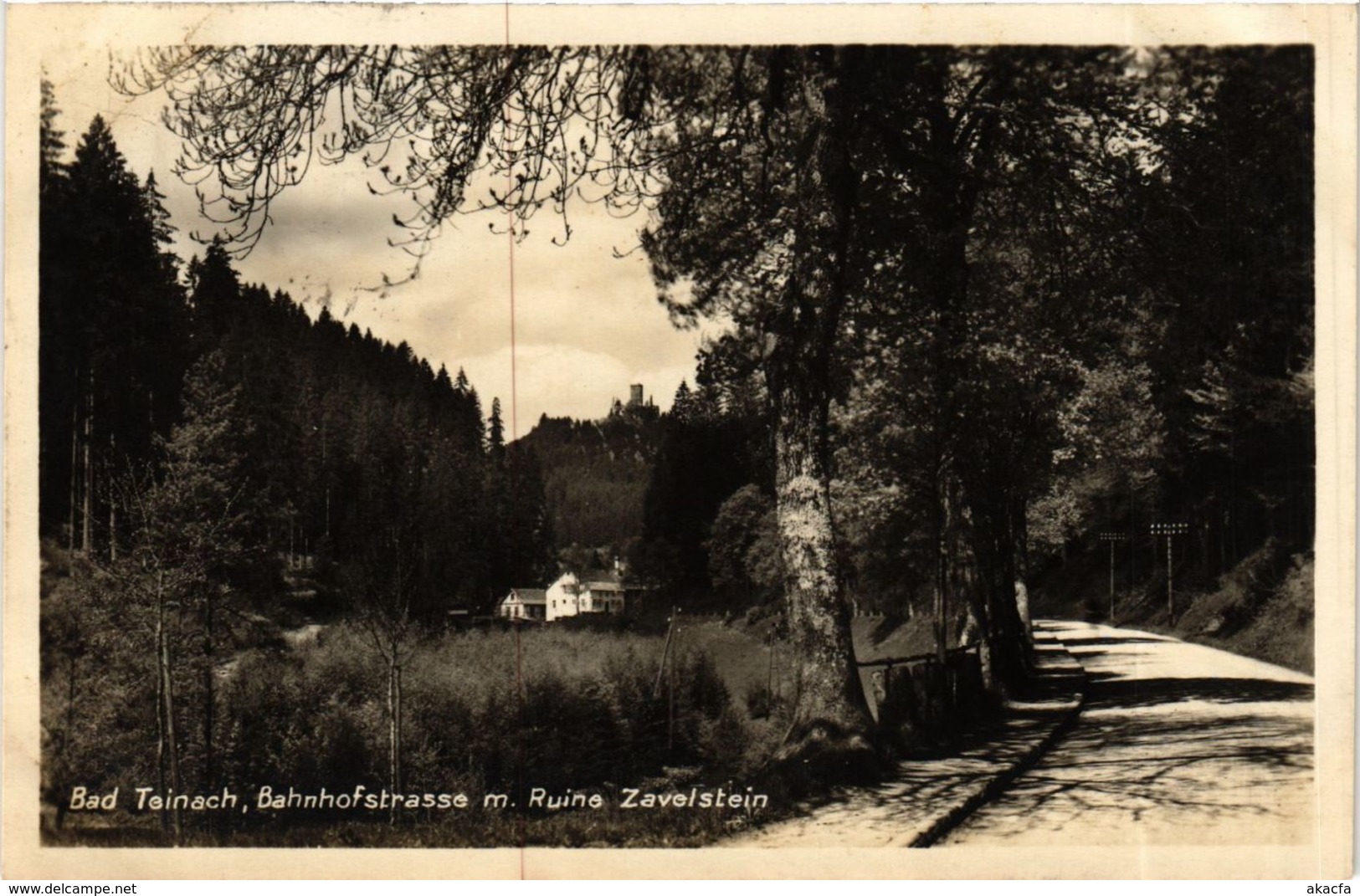 CPA AK Bad Teinach- Bahnhofstrasse M. Ruine Zavelstein GERMANY (908185) - Kaiserstuhl