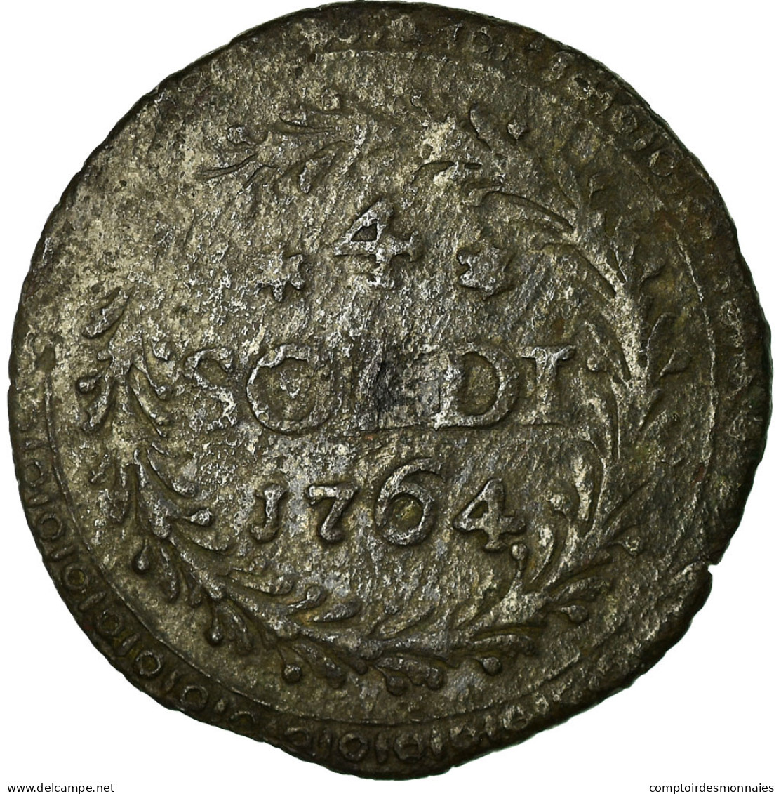 Monnaie, États Italiens, CORSICA, General Pasquale Paoli, 4 Soldi, 1764 - Corsica (1736-1768)
