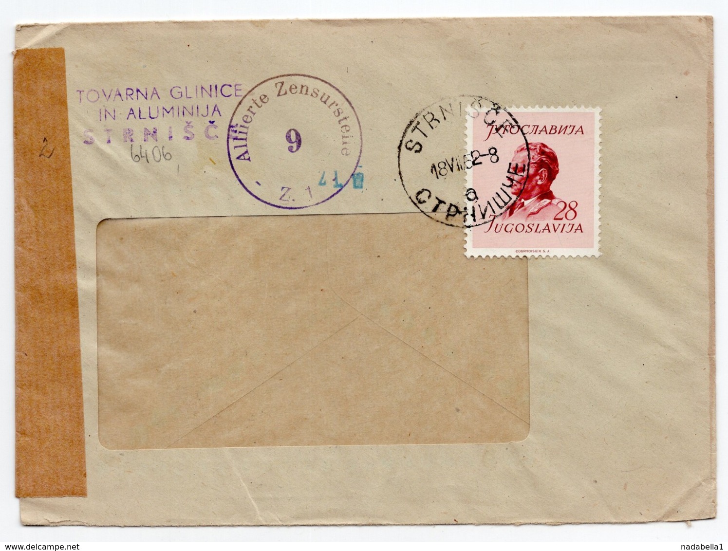 1952 YUGOSLAVIA, SLOVENIA, STRNIŠČE TO VIENNA, AUSTRIA, CENSORED, TITO, INTERNATIONAL MAIL - Covers & Documents