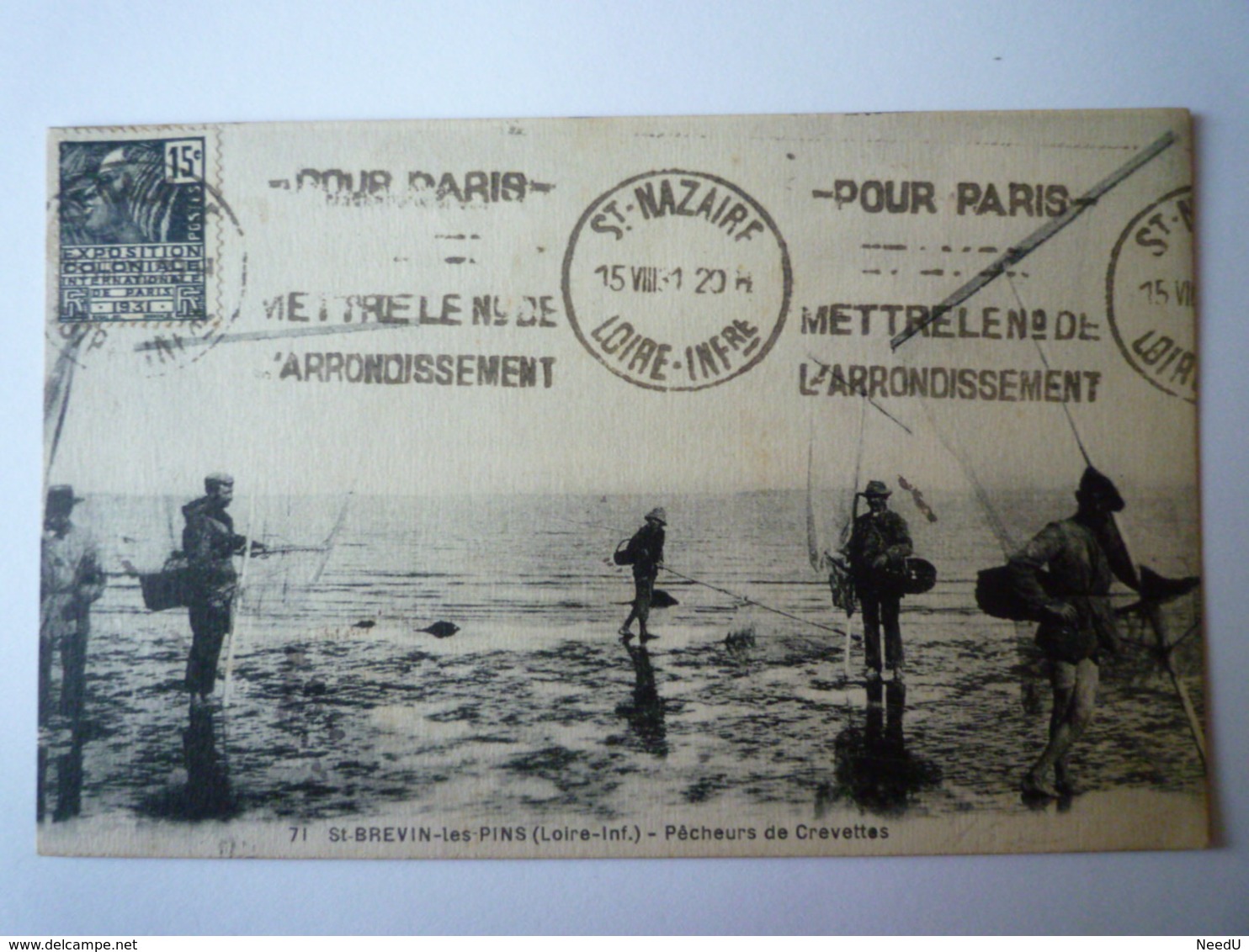 GP 2019 - 2115  SAINT-BREVIN-les-PINS  :  Pêcheurs De CREVETTES  1931   XXX - Saint-Brevin-les-Pins