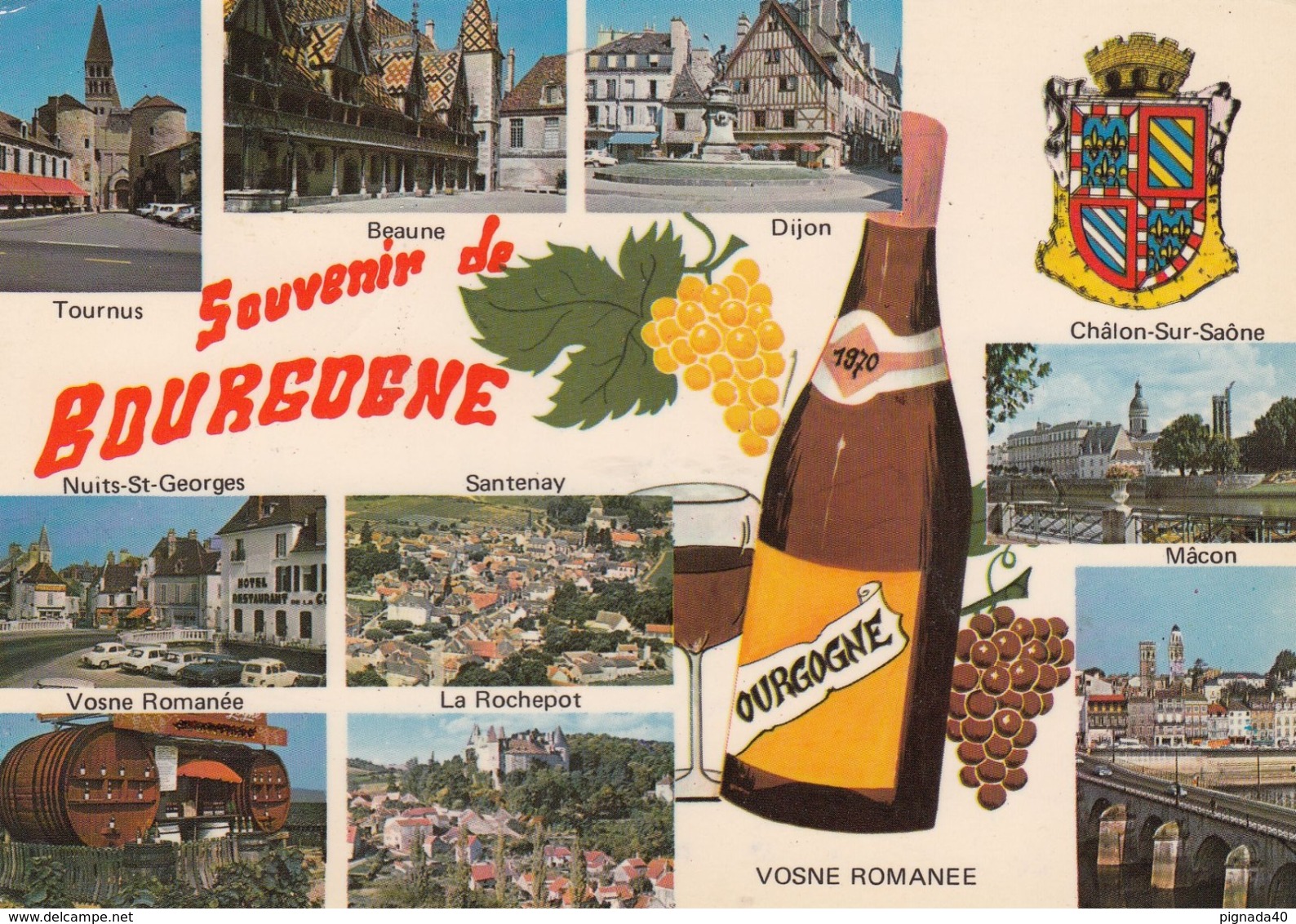 Cp , RÉGION BOURGOGNE , Souvenir De La Bourgogne , Multi-Vues - Bourgogne