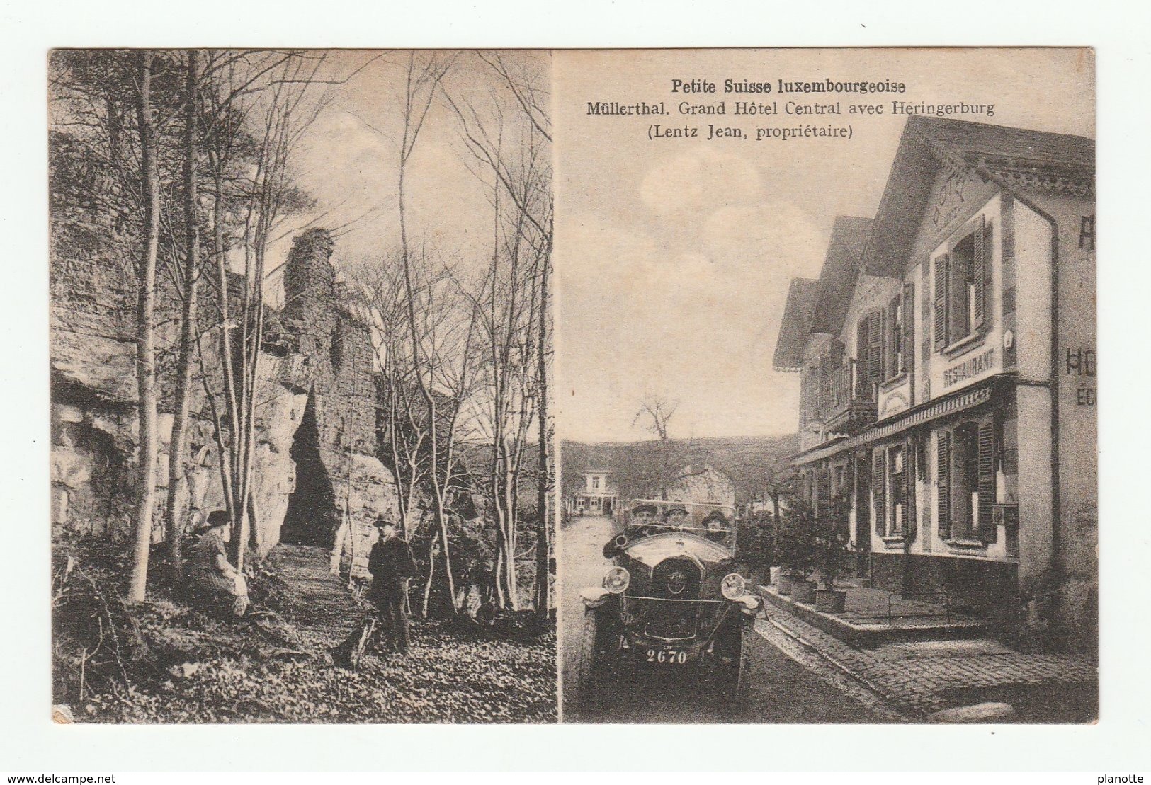 Luxembourg - Muellerthal - Grand Hotel Central Avec Heringerburg ( Lentz Jean, Propriétaire ) - Cpa 1923 - Muellerthal