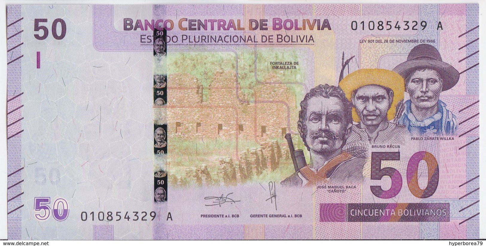 Bolivia NEW - 50 Bolivianos 2018 - UNC - Bolivia