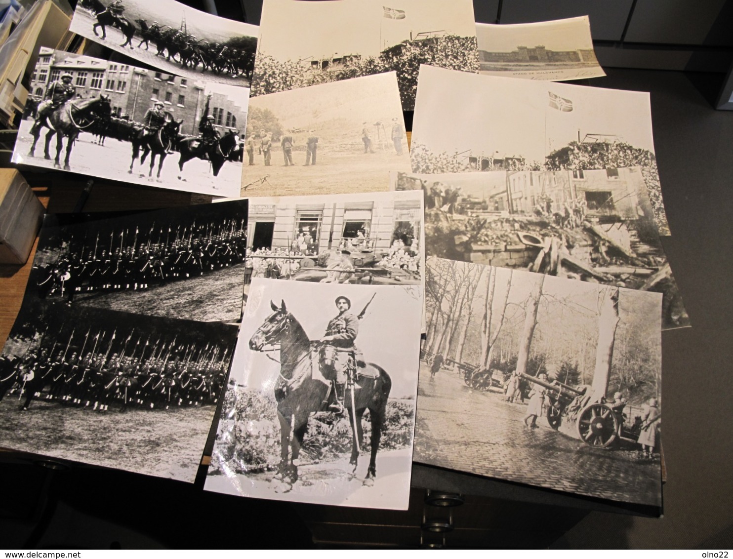 SPA-PHOTOS WW2 TROUPES ALLEMANDES-GARNISON BELGE PHOTOS COURSE HIPPIQUE/FUNERAILLES/STAND TIR-CARTE+divers Voir Scans - Historische Dokumente
