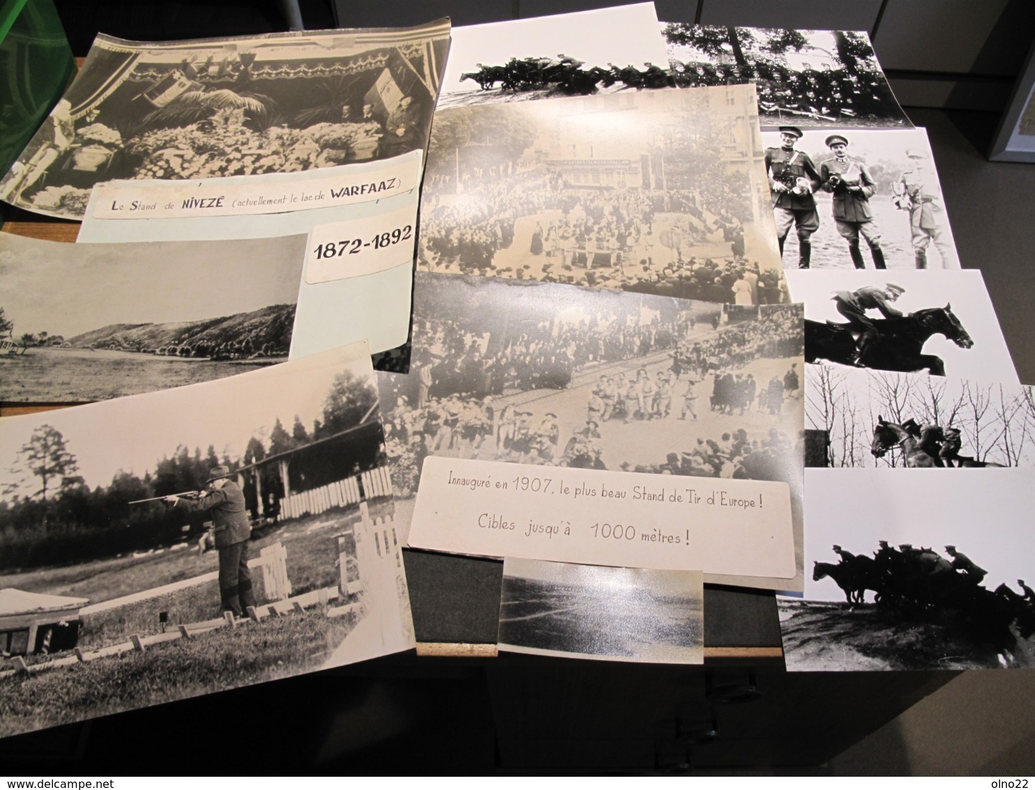 SPA-PHOTOS WW2 TROUPES ALLEMANDES-GARNISON BELGE PHOTOS COURSE HIPPIQUE/FUNERAILLES/STAND TIR-CARTE+divers Voir Scans - Historische Dokumente