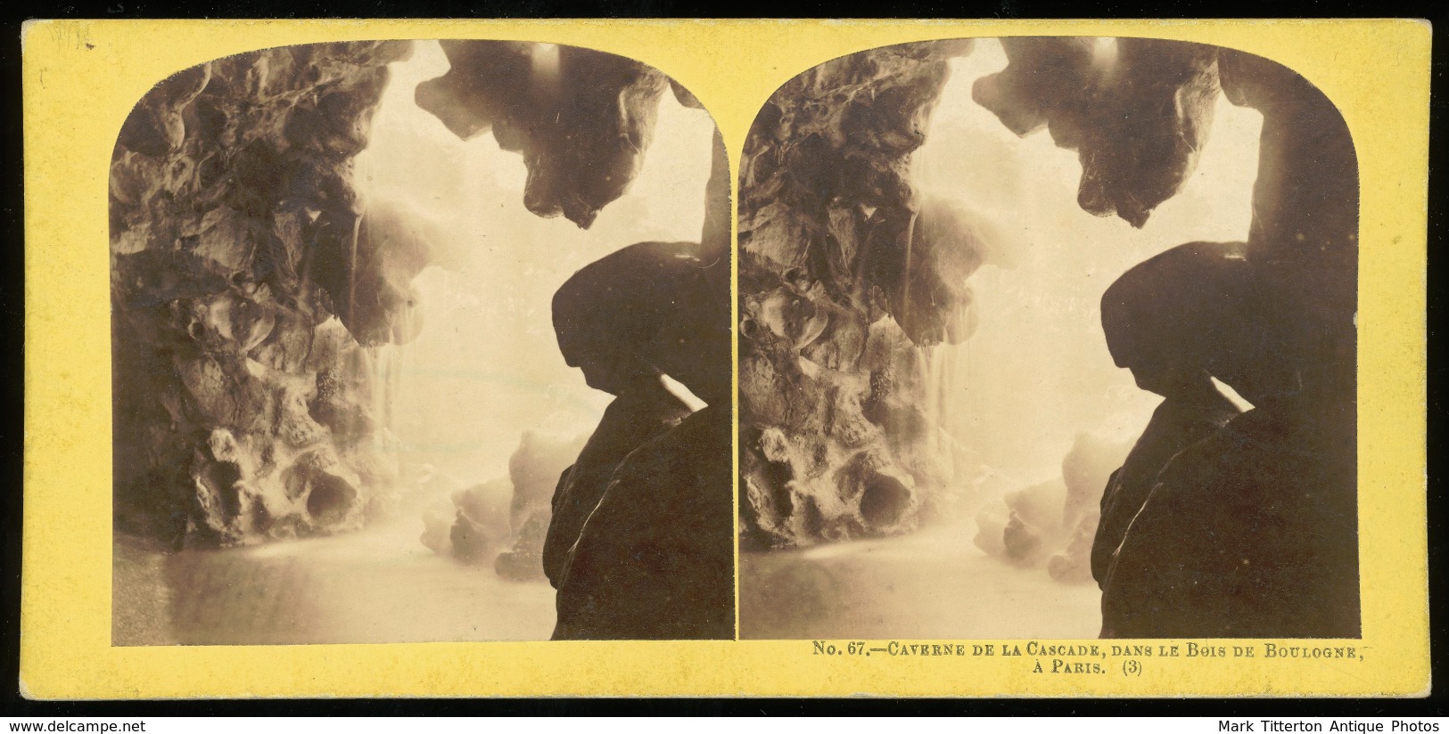 Stereoview - Caverne De La Cascade Bois De Boulogne, PARIS - Visionneuses Stéréoscopiques