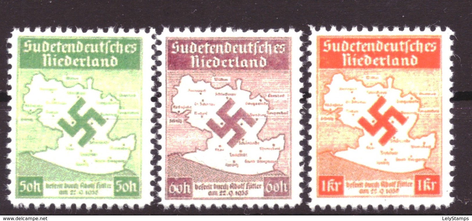 Duitse Rijk / Deutsches Reich Sudetendeutsches Niederland Michel I - III - COPY - FACSIMILE - NACHDRUK - Occupation 1938-45