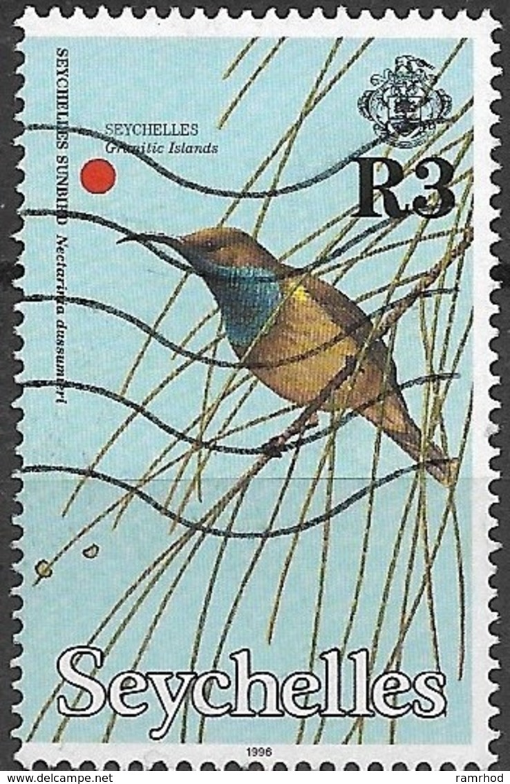 SEYCHELLES 1996 Birds - 3r - Seychelles Sunbird FU - Seychelles (1976-...)