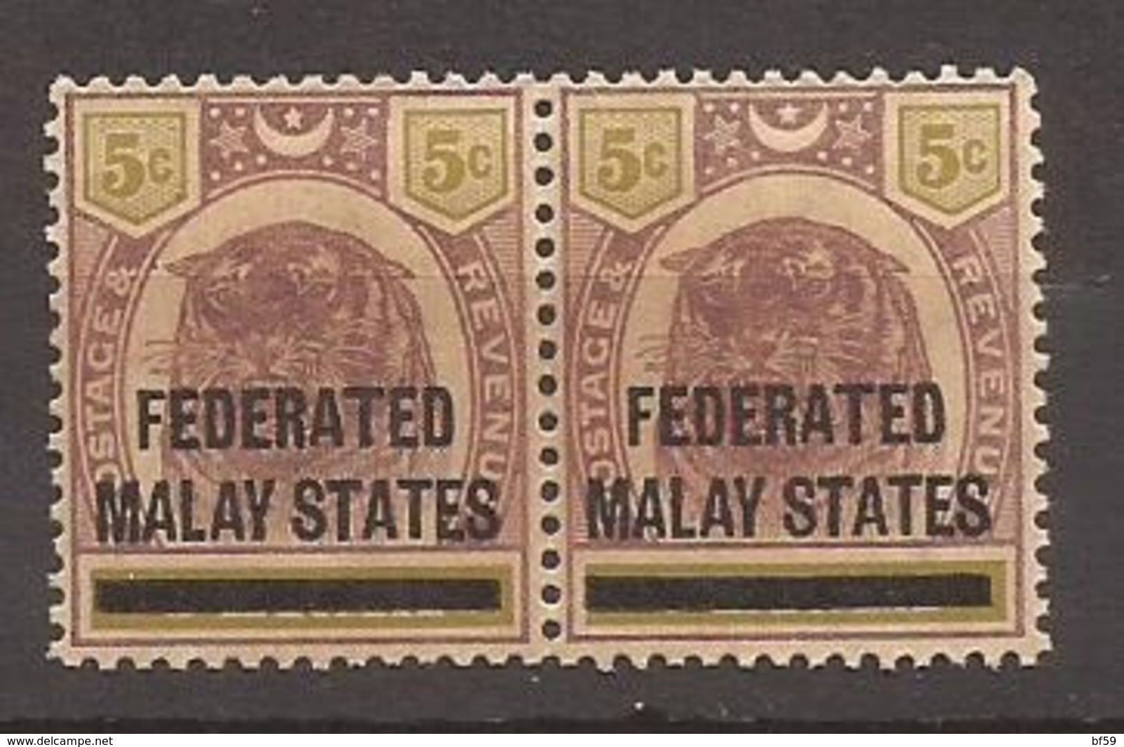 MALAISIE - Timbre De PERAK Surchargé - N° 9 Paire NEUF XX MNH (rare Sans Charnière) - Federated Malay States