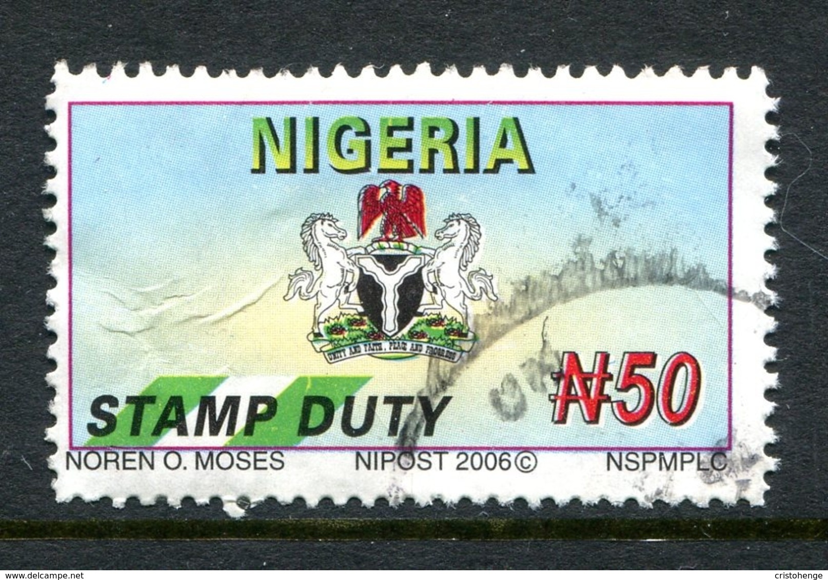 Nigeria 2006 Fiscal Stamp Used (SG F1) - Nigeria (1961-...)