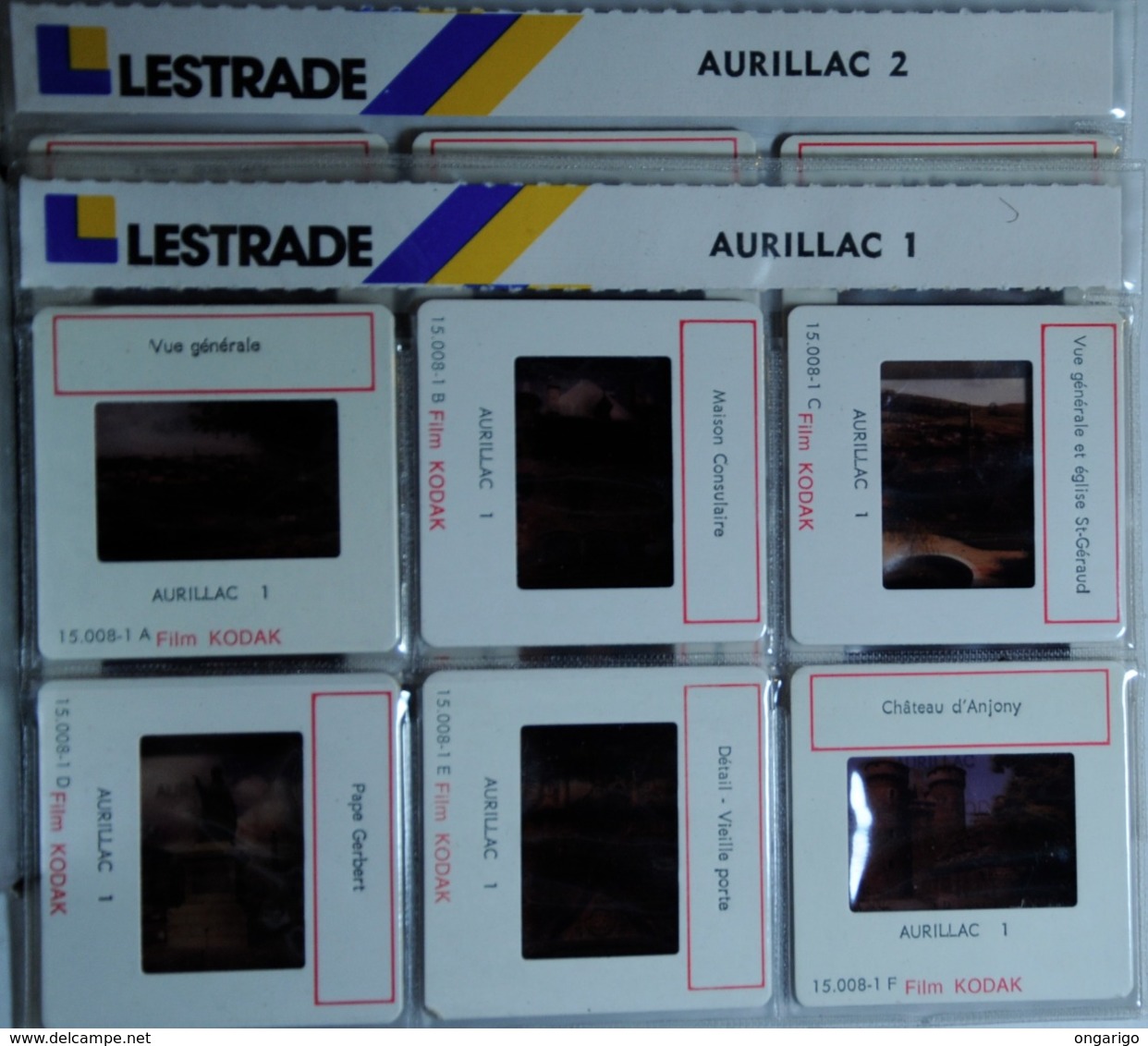 AURILLAC 1/2  :  12  DIAPOSITIVES LESTRADE SUR FILM KODAK - Diapositives