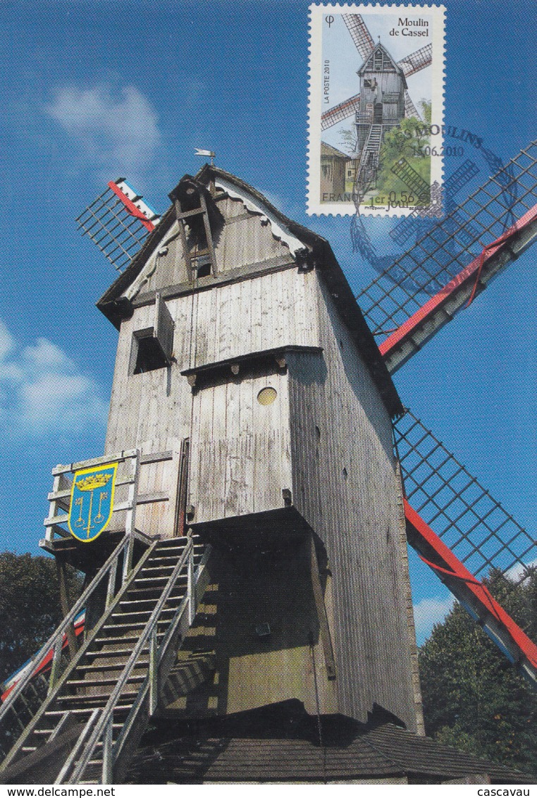 Carte  Maximum  1er   Jour     FRANCE      Moulin  De   CASSEL    2010 - 2010-2019